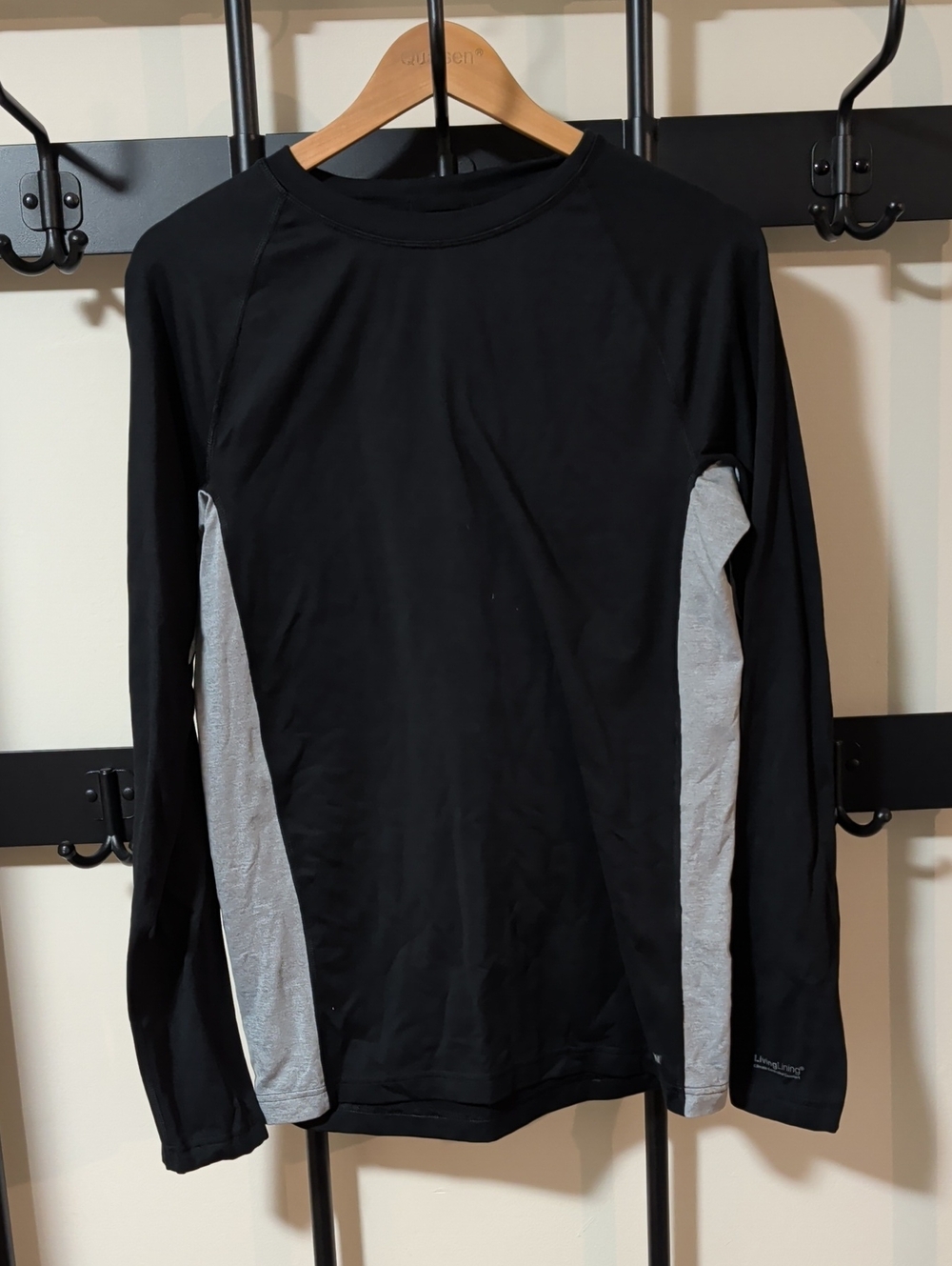 Burton Black Long-Sleeve Athletic Top with Gray Side Panels